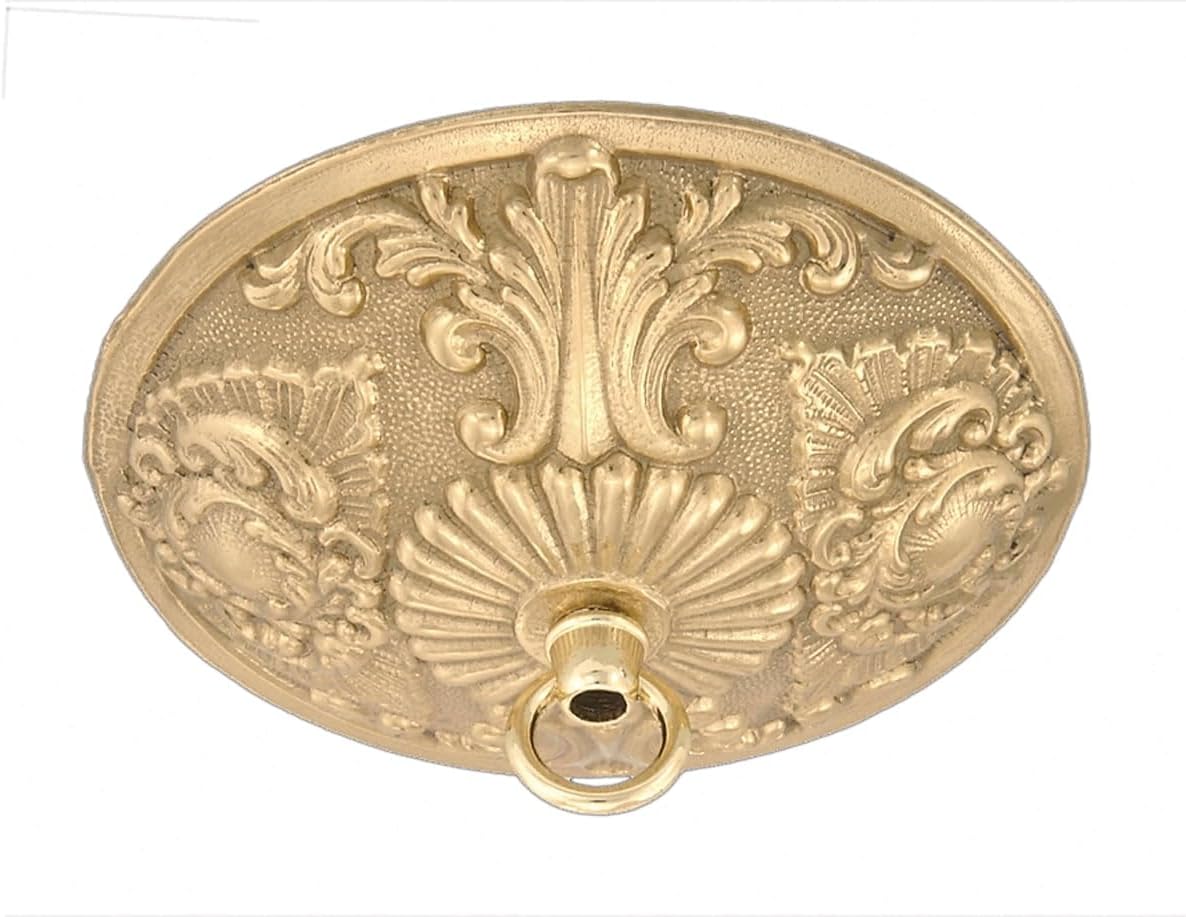 B&P Lamp® Victorian Cast Brass Ceiling Light Canopy Plate, 5 1/2 Inch Diameter, Polished & Lacq.
