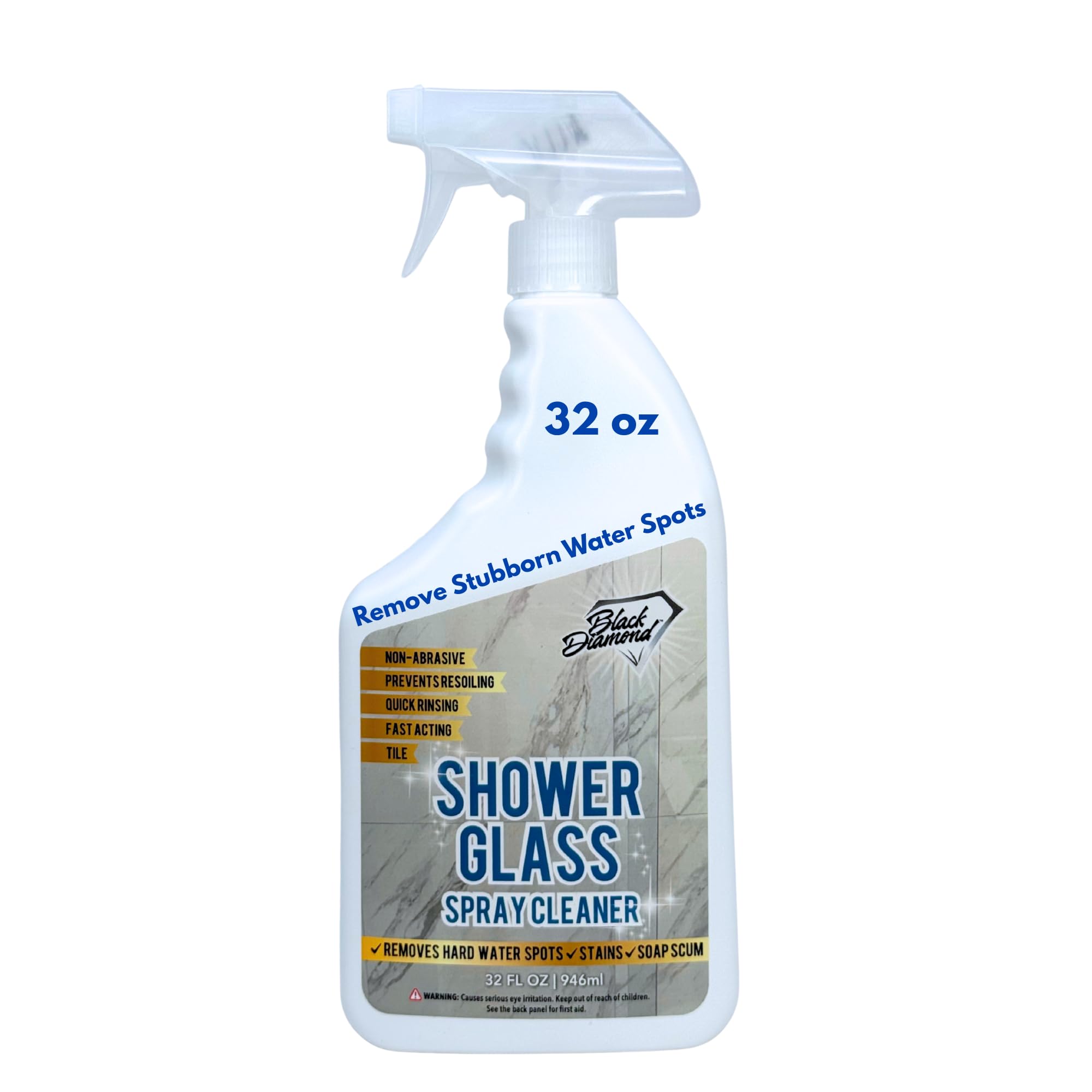 Black Diamond Stoneworks Shower Glass Cleaner Professional Strength Shower Door Tile Spray - Removes Hard Water Stains Soap