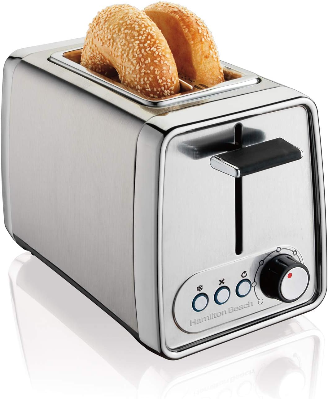 Hamilton Beach 22791-SAU Modern Chrome 2 Slice Extra Wide Slot Toaste Toasters, Metal, 925 W