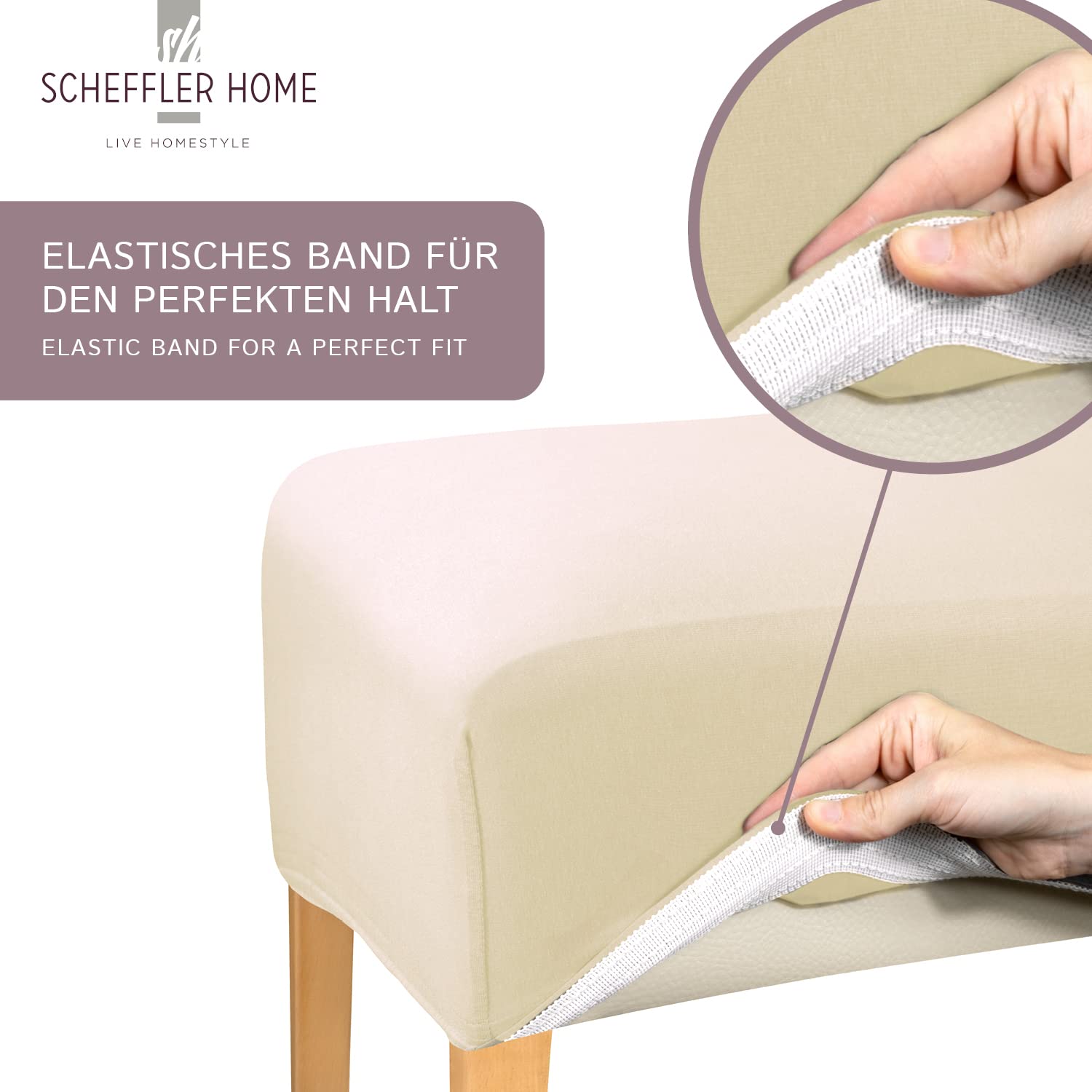 Lot De 4 Housses De Chaise Extensibles Marie Beige - Protection Élégante Et Anti-Taches