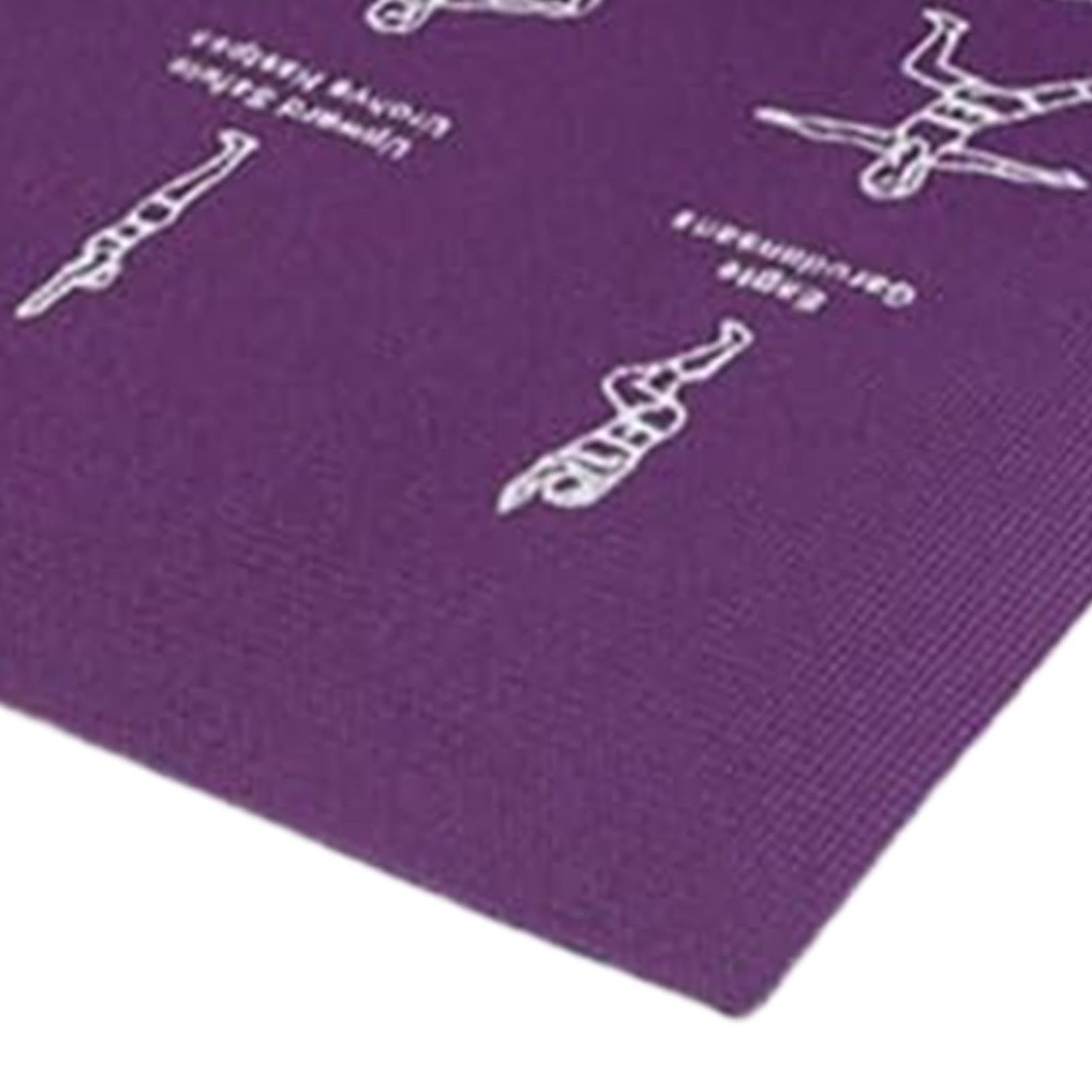 Esterilla Gruesa de Yoga Antidesgarro Suave con Posturas y Estiramientos | Fitness Mat Equipo Deportivo Para Interior Suelo Hogar Viaje Gimnasio Estudio Pilates Exterior Equilibrio Arrodillado Eje