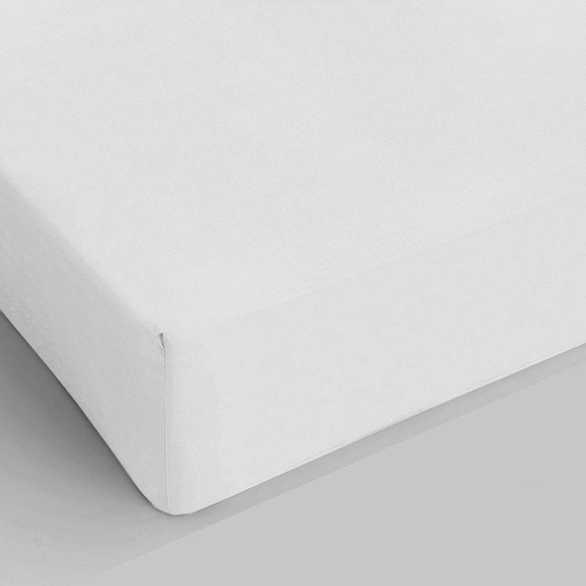 Giovanni Dolcinotti Bed Collection | Double Fitted Sheets 160 x 200 cm, Hypoallergenic Bed Sheet, Breathable, Anti-Bacterial and Anti-Mite - Made in Italy, 100% Cotton - White