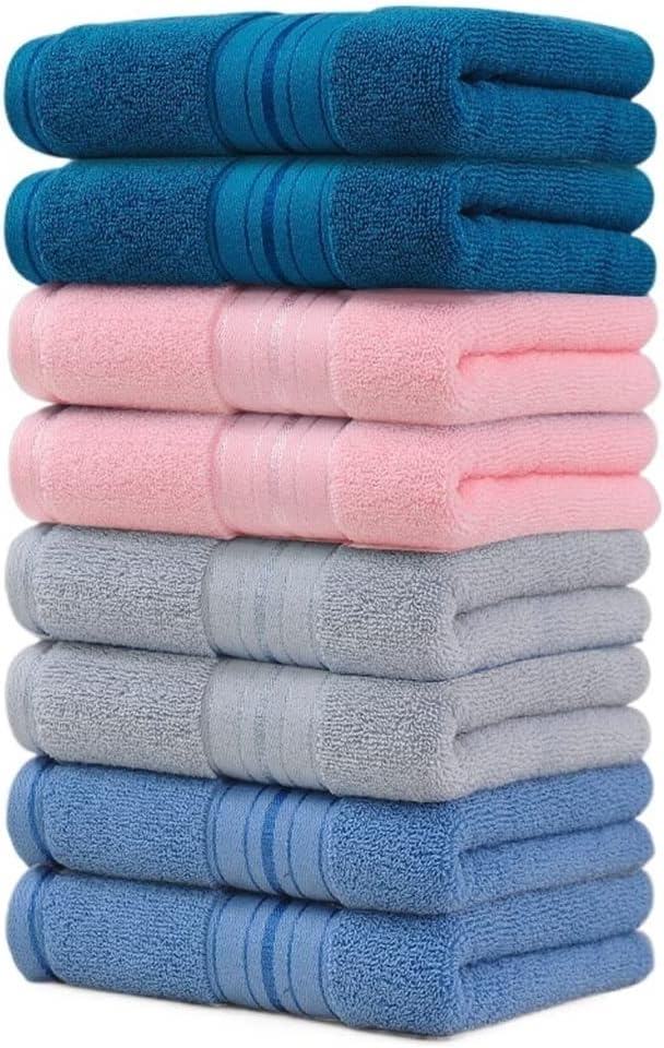 Towel Cotton wash face Household Soft Water and Thick Couple face Towel(8 4PS)