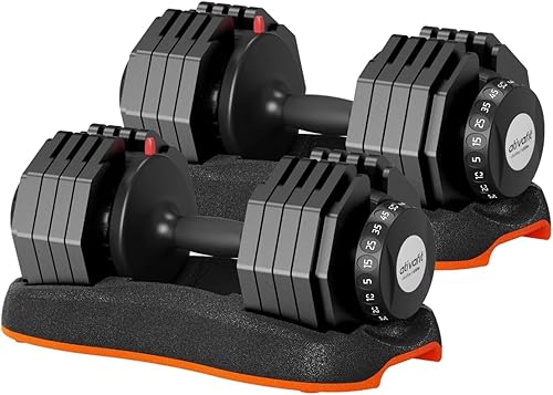 ATIVAFIT Adjustable Dumbbell Set (50/66/88 LB Pair), 10–12-in-1 Free Weights with Storage Box, Quick Dial Weight System, Secure Safety Lock,