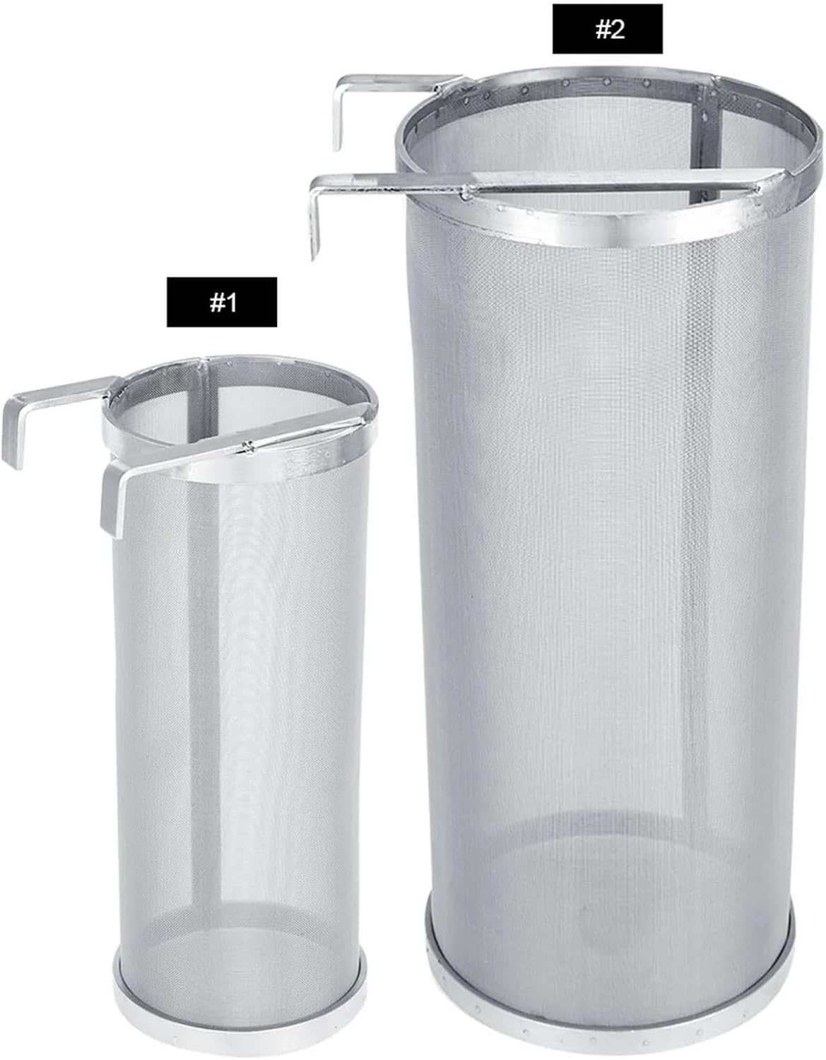 300 Micron Stainless Steel Homemade Brew Beer Hop Mesh Filter Strainer with Hook Beer Brew Strainer Beer Mesh Filter Brew Filter(B)