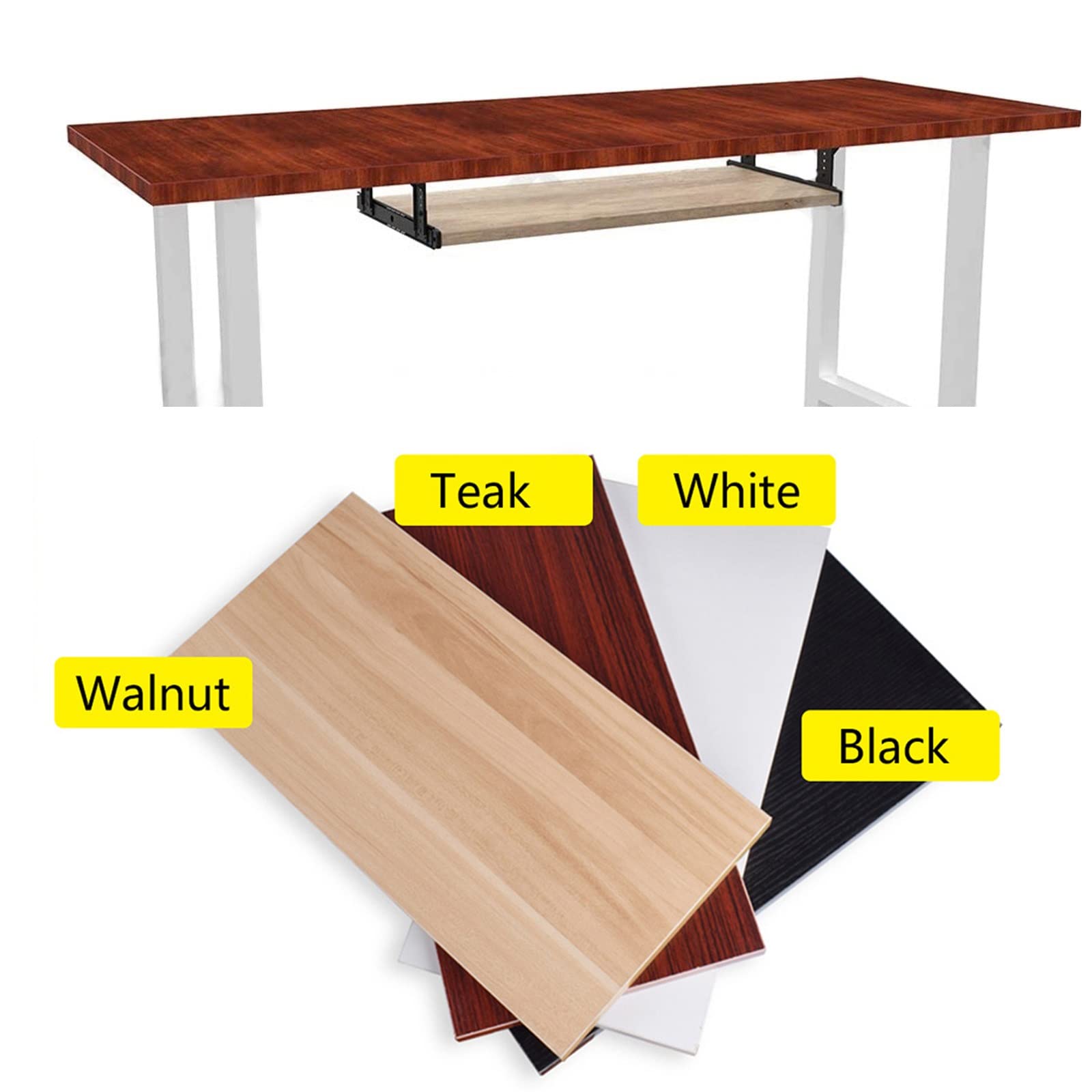 V3VOGUE Bandeja for Teclado Bajo Mesa, Soporte PortaTeclado Deslizable, Ajustable Extensor De Escritorio, Ergonómico Estante Teclado Cajón, Fácil De Instalar, Mejorar Postura, for Oficina/Hogar