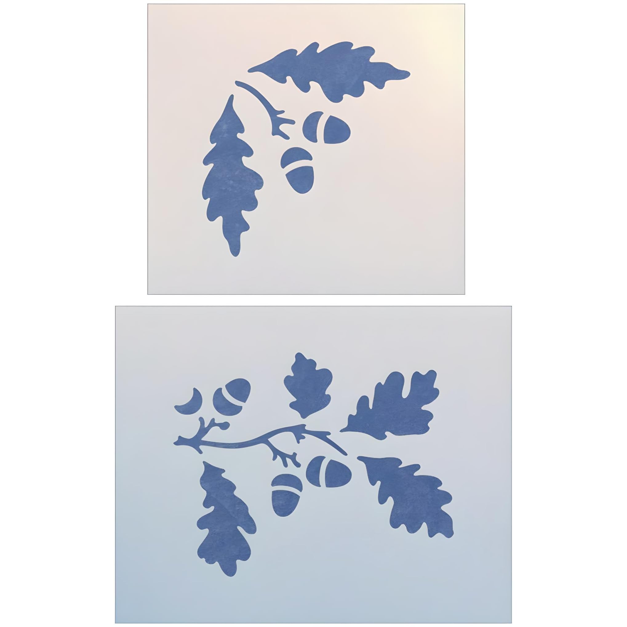Oak Leaves and Acorns Stencil 4" x 4" and 5.5" x 4.25" Reusable Mylar Template for Painting on Wood, Fabric, Walls, and DIY Crafts Home Decor, Scrapbooking & Card Making - The Artful Stencil