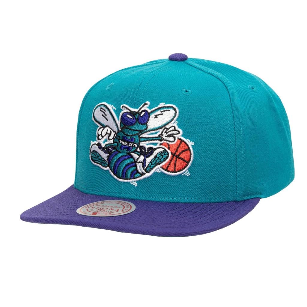 Feel the Teal Energy: Rock the Mitchell & Ness Charlotte Hornets Team 2 Tone Snapback for Game Days & Everyday Vibes