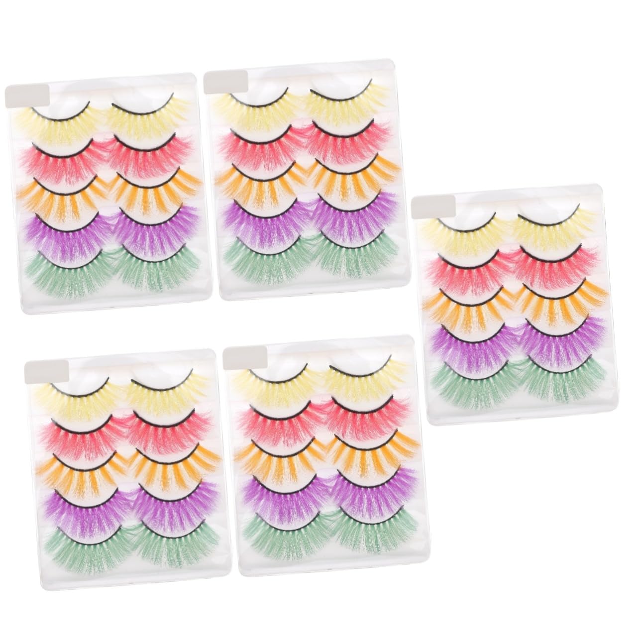DOITOOL 25 Paires De Faux Cils Colorés Cils De Sirène Permanents À Paillettes De Fête D'Halloween Faux Dramatiques Assortis Imitation D'Extension 3D