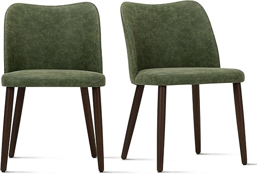 Miniatura 22 de COLAMY Juego de 2 sillas tapizadas para comedor, silla moderna de tela para comedor y cocina con asiento acolchado y patas de madera para