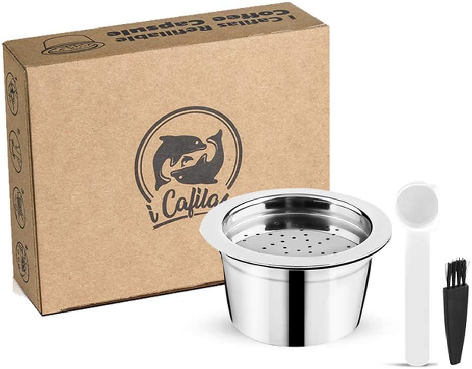 BRBHOMi Cafilcas Refillable Coffee Capsules Stainless Steel Pods Compatible for caffitaly capsules S21 caffitaly S22 cafissimo pure 326527caffitaly ruby coffee Machine (CA001)