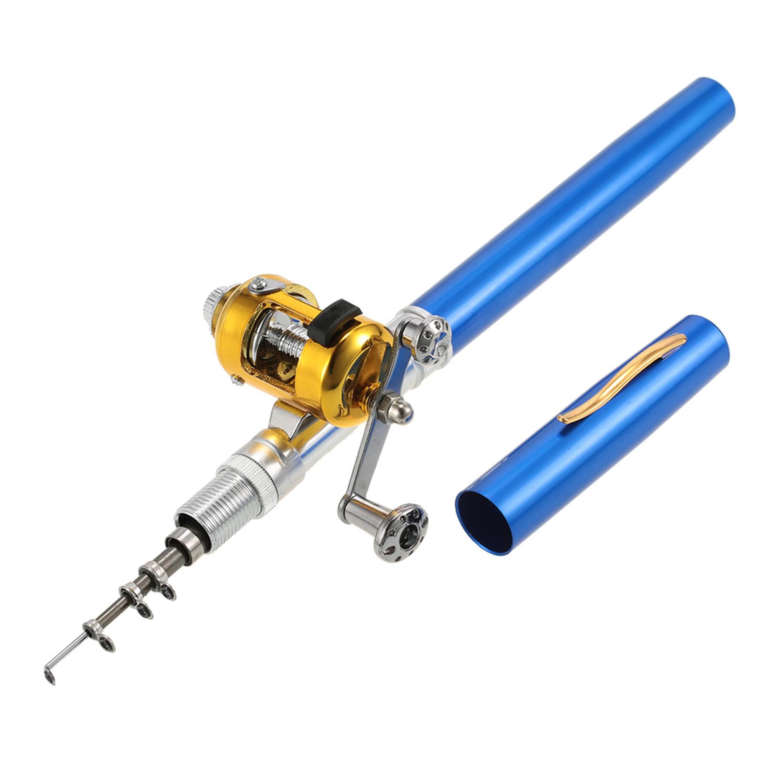 Fishing Rod Telescopic with Reel Combo Lightweight Travel Fishing Gear for Adults Beginners Blue Included