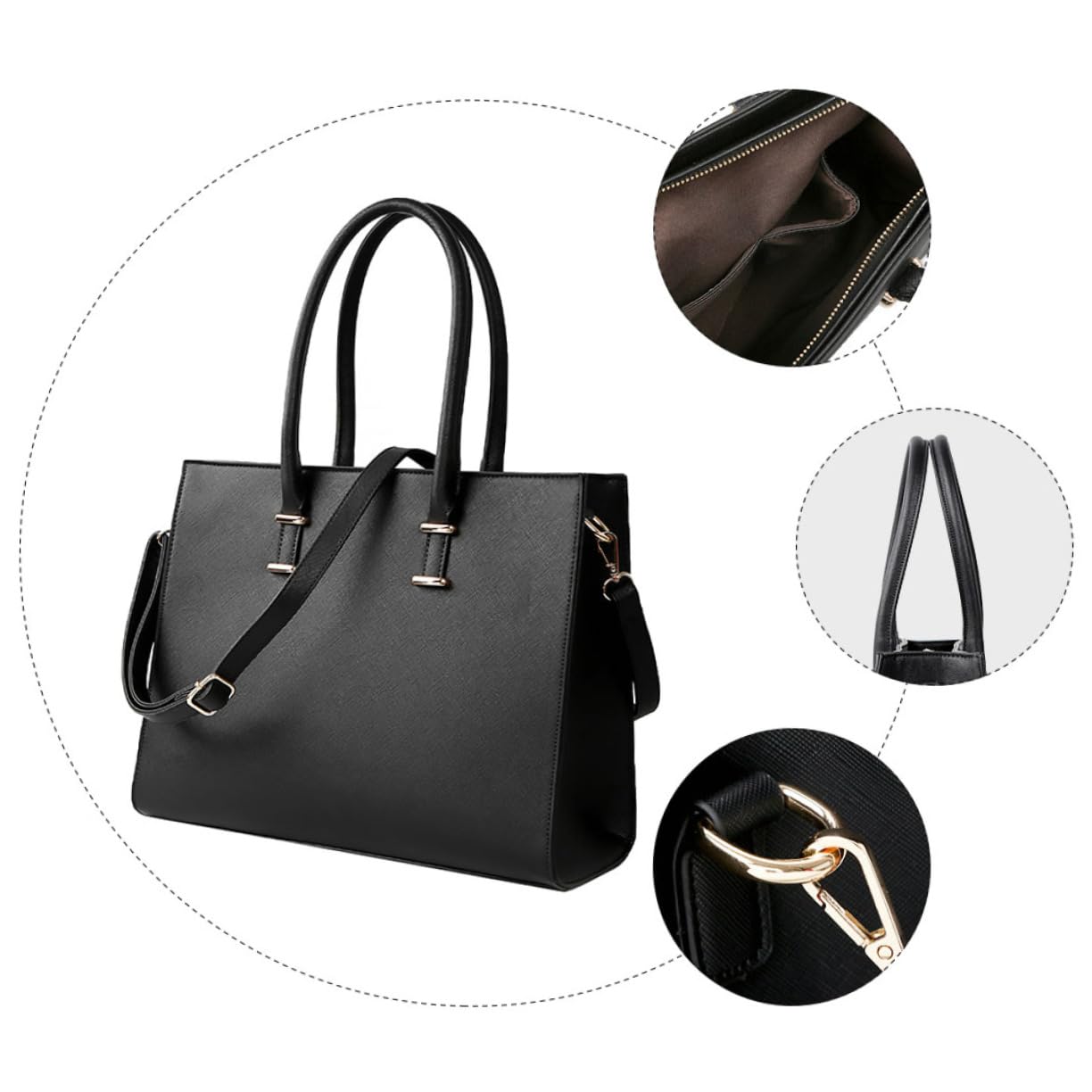 CALLARON 1pieza Bolso De Mano Grande De Pu Con Correa y Resistente Al Agua Para Laptop y Uso Casual