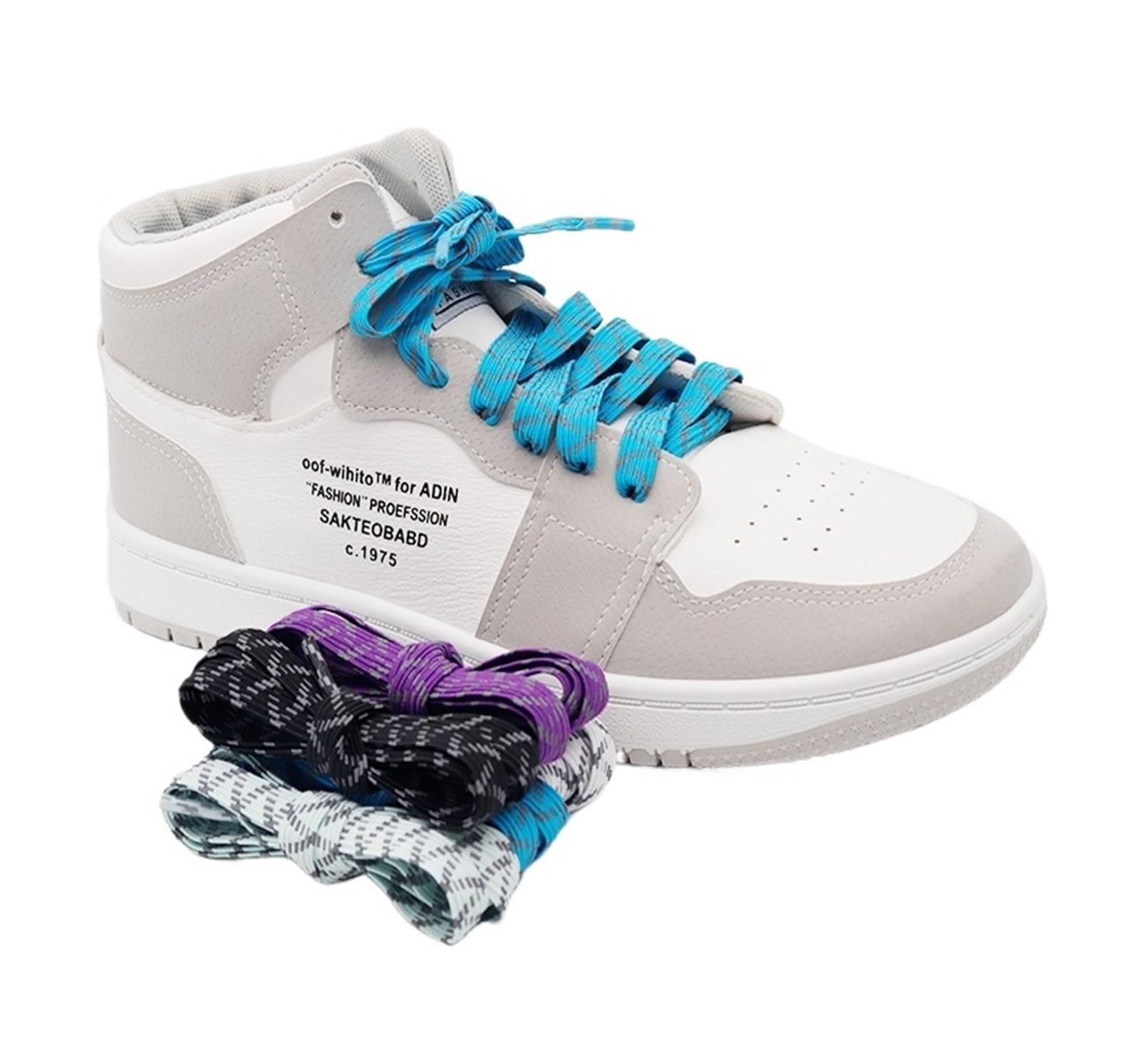 Cordones, Cordones Luminosos for Zapatillas de Deporte, Cordones elásticos for Botas Hockey sobre Hielo, Planos Reflectantes Ajustables maleables(3336 Blue-3m,200cm)