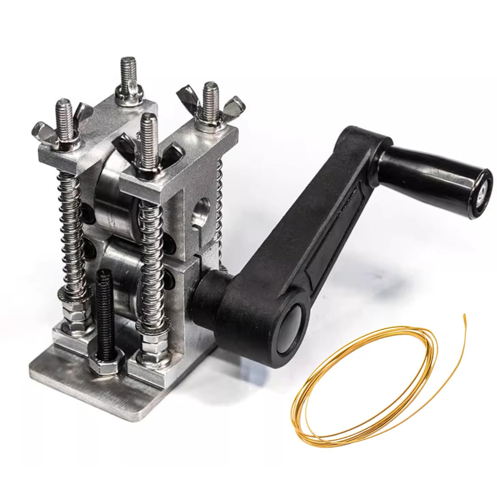 ZHJOPP Manual Rolling Mill Press for DIY Jewelry Making, Adjustable Wire Pressing Machine for Gold, Silver, and Copper Metal