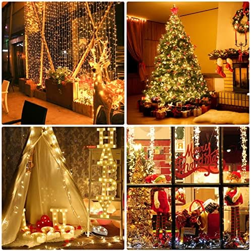 Opard 100m 1000 LED Christmas Lights 8 Lighting Modes IP44 Waterproof Warm White Mains Powered Fairy Lights with Timer for Indoor & Outdoor Garden Home