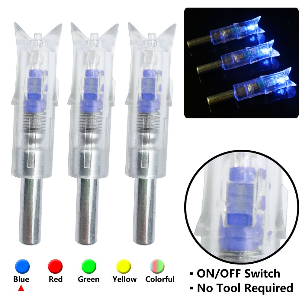 3 Encoches Lumineuses Pour Flèches D'arbalète – Interrupteur ON/Off (Rouge)