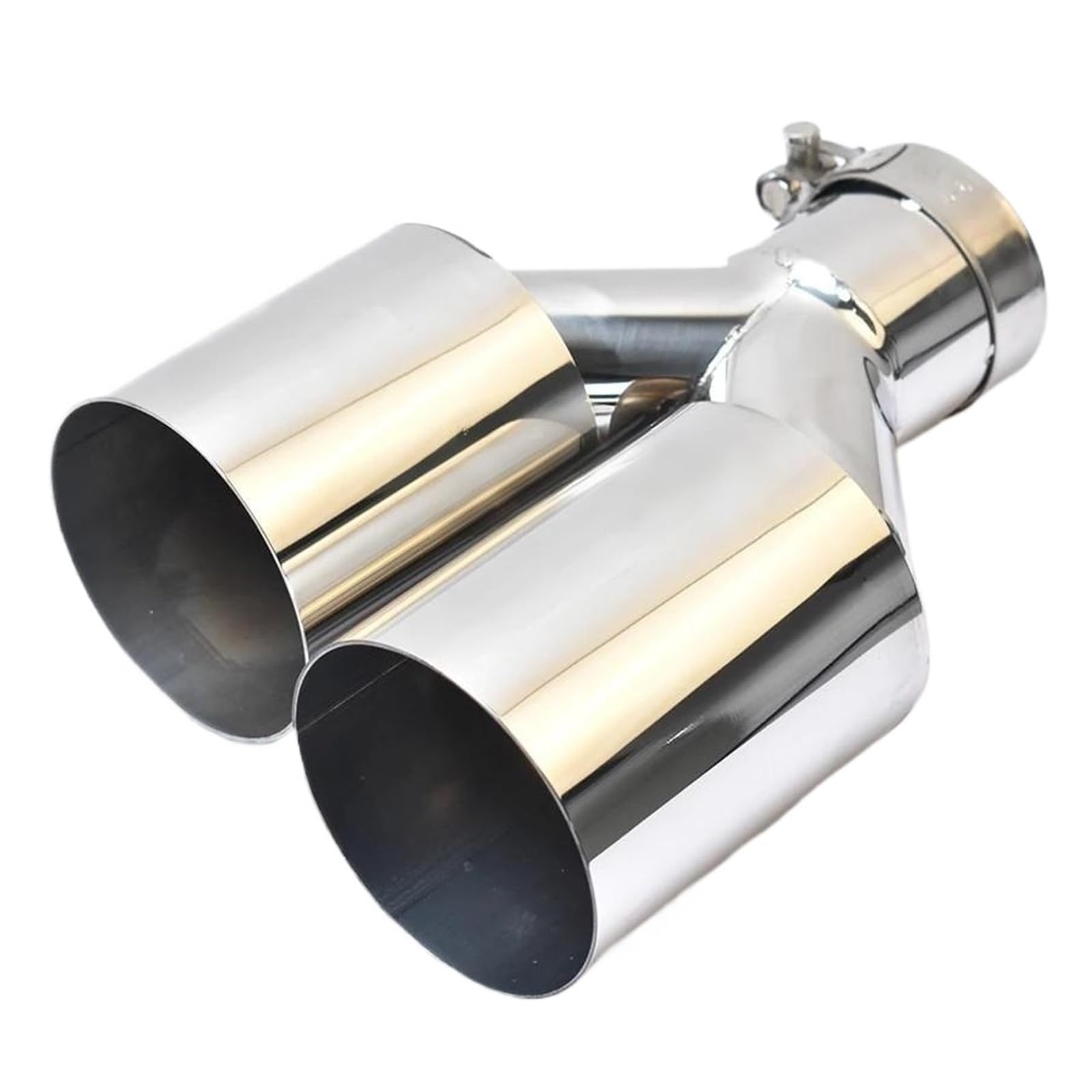 Terminale di Scarico Universale in Acciaio Inox per Auto con Doppio Tubo di Scarico Monostrato(63-89MM)