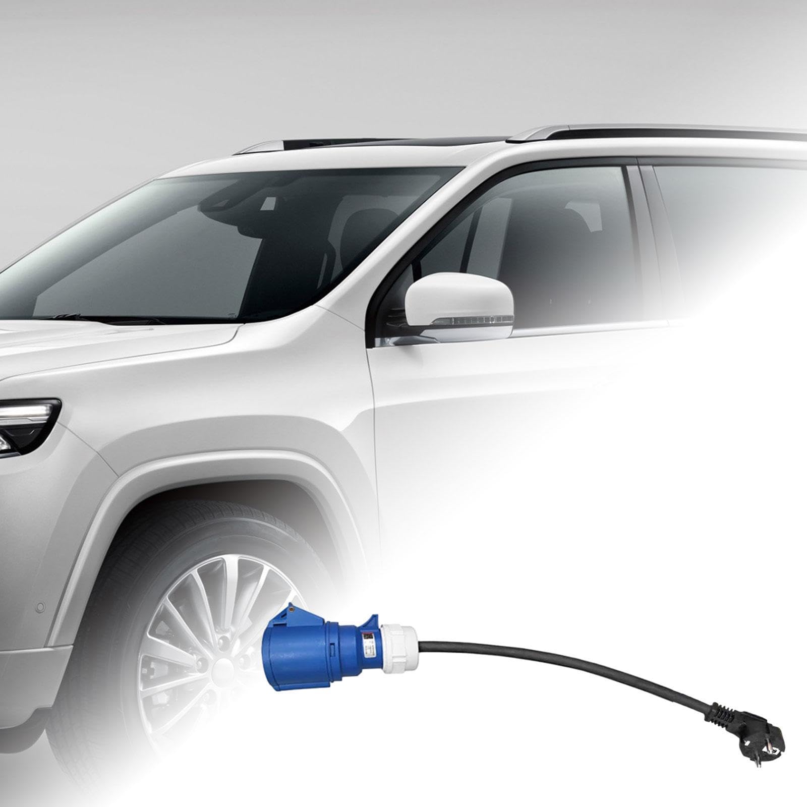 EV portador portátil enchufe a cee blue cee hembra enchufe 32a longitud 50 cm EV Carging Cable Cable Converter Black Male 16A 16A