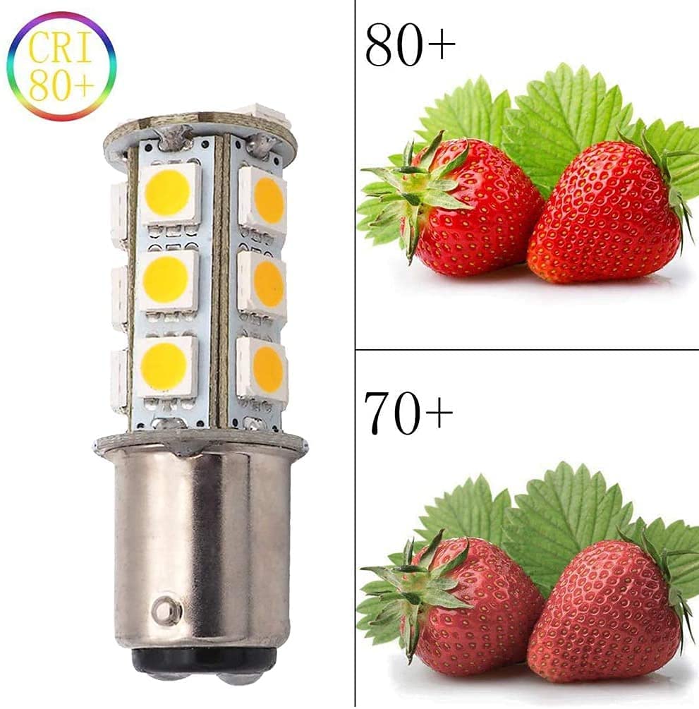 GRV Ba15d 1142 1076 Ampoule LED Super Lumineuse 18-5050SMD AC/DC 12V-24V pour RV Camping Boat Trailer Light Blanc Chaud Pack de 20