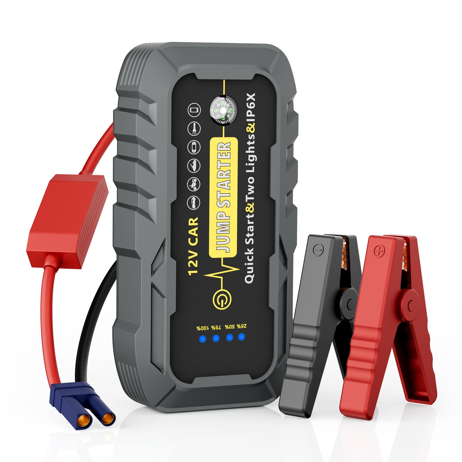 Car Battery Jump Starter 3000A Peak Car Jumper Starter Battery Pack with Power Bank 12V Portable Battery Booster