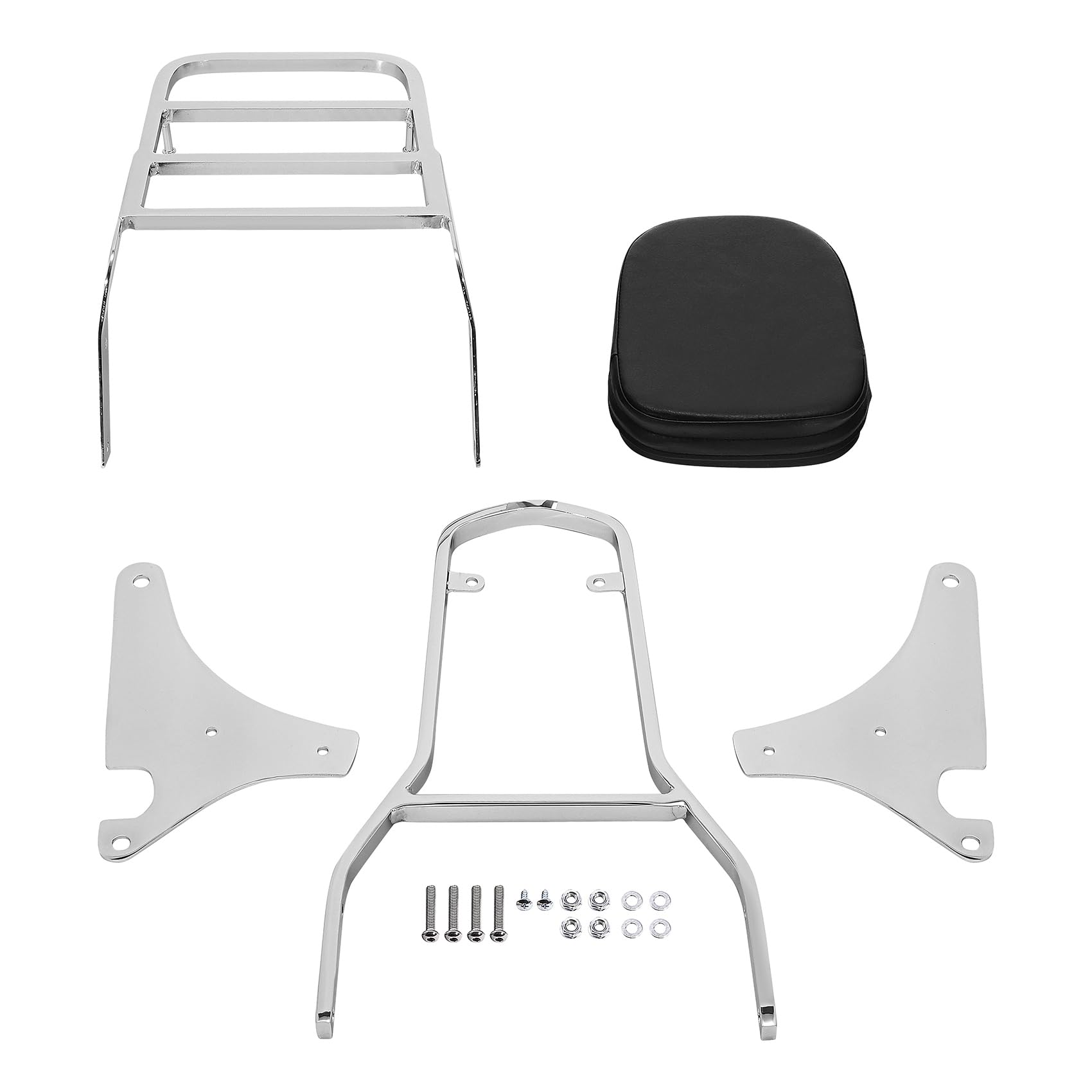 Amazon.com: TCMT Backrest Sissy Bar + Luggage Rack Fits For