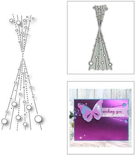 Miniatura 4 de DIY Scrapbooking Artist - Troqueles de corte de metal con burbujas para sombrero de graduación, troqueles de cortina de línea, plantillas