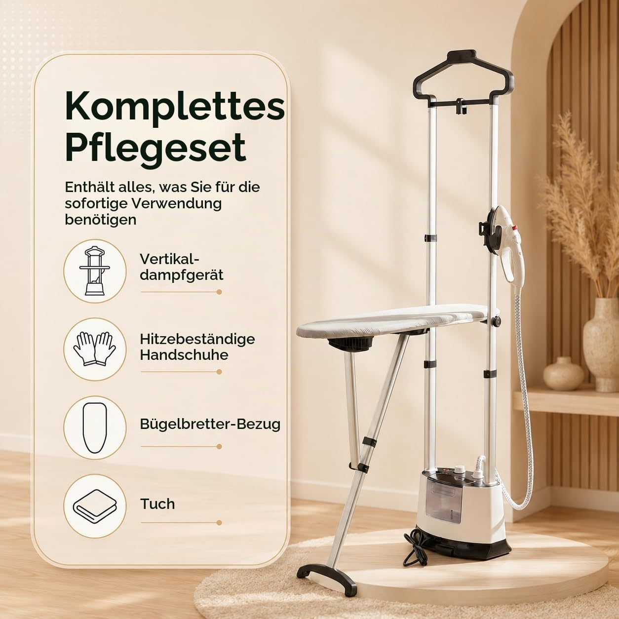 Dampfglätter Station: 1400 W Vertikaler Steamer und Dampfglätter Mit Ständer 6 Bar 95 g Min 1 6 L Wassertank Faltbares Bügelbrett für Kleidung Hemden Familienwäsche Alltag Zuhause