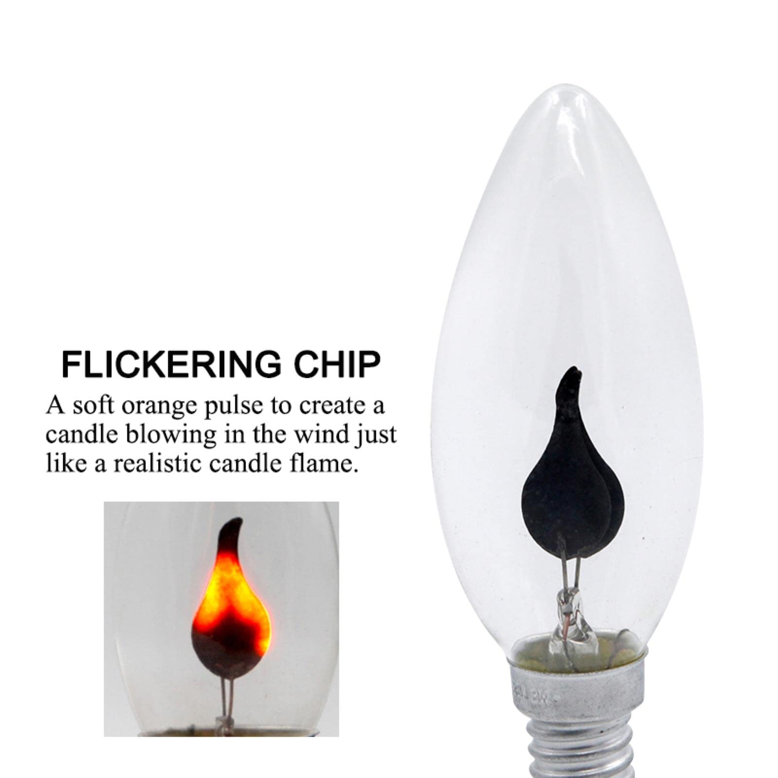 SARGE Lampadina a Candela a LED E14 E27 Lampadina a Effetto Fiamma a LED 3W AC220V Home for Decor Illuminazione Lampadina a Candela con fiala