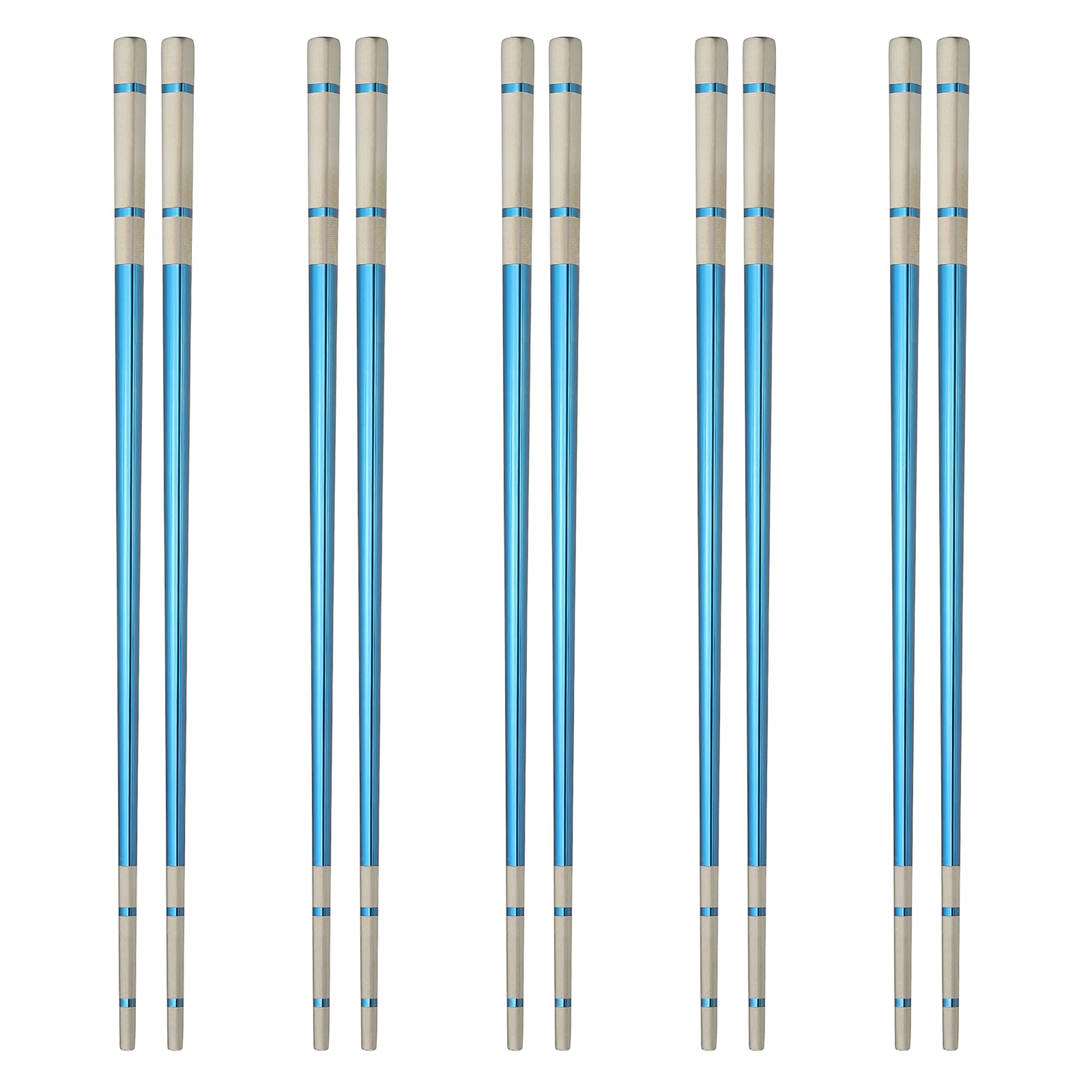 Palillos de acero inoxidable cuadrados de 23,5 cm para cocina azul
