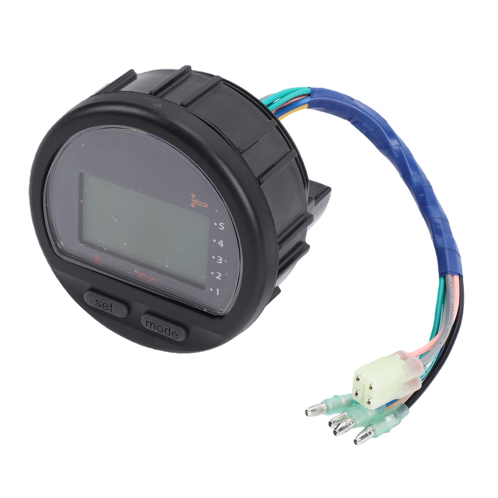 Akozon Tacómetro Digital Externo Multifunción, Pantalla LCD con Velocidad de RPM y Seguimiento de Horas, Incluye Soporte de Montaje y Arnés de Cableado