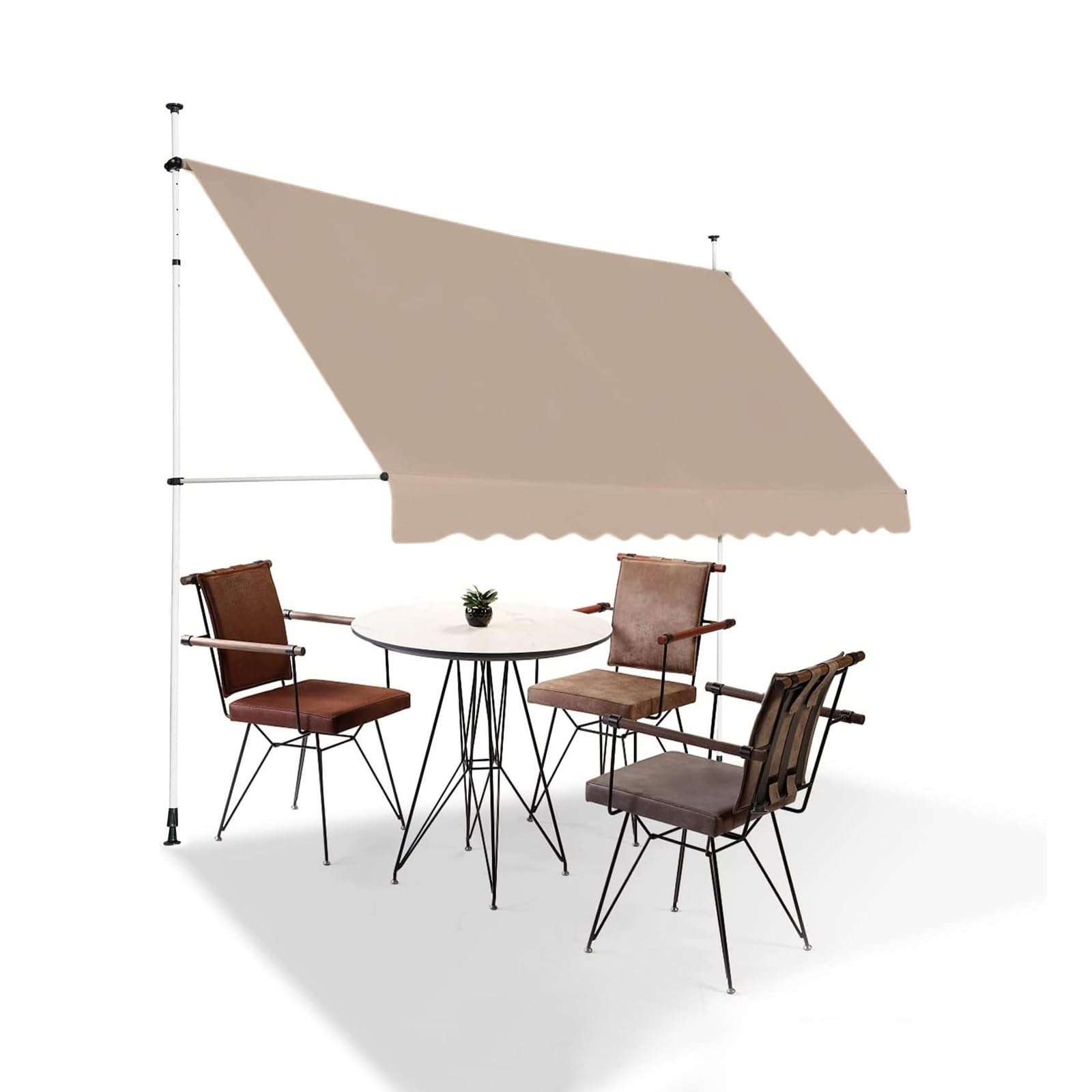 Toldo retráctil manual con lona protectora UV multicolor para patio