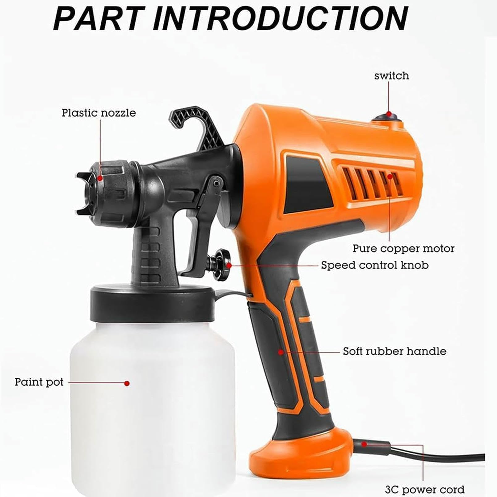 Pistola eléctrica para postres con 3 patrones y botella de 800 ml para decoración de pasteles y chocolate, ideal para hornear, repostería y arte culinario