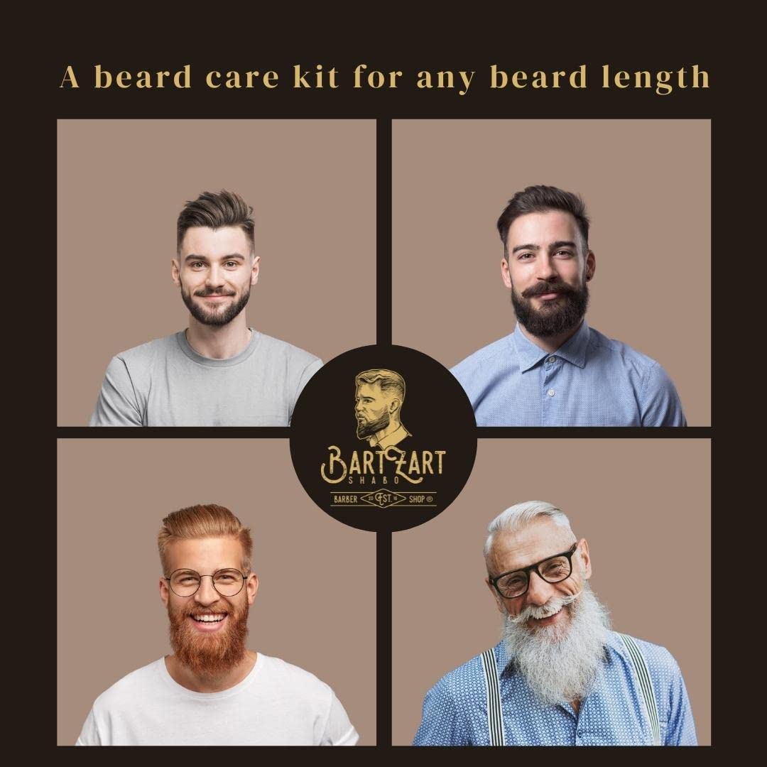 Set Per La Cura Della Barba In Olio Da Barba Di Alta Qualità Con Legno Di Cedro I Cera Per Barba Naturale E Pennello Per Barba Con Setole Di Cinghiale, Nero