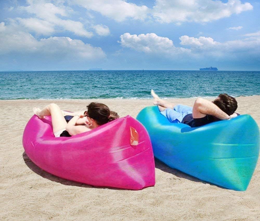 Outdoor Lazy Bag Sleeping Bag Fast Inflatable Sofa Camping Air Sofa Sleeping Beach Bed Banana Lounge Bag Air Bed Lounger-image-34