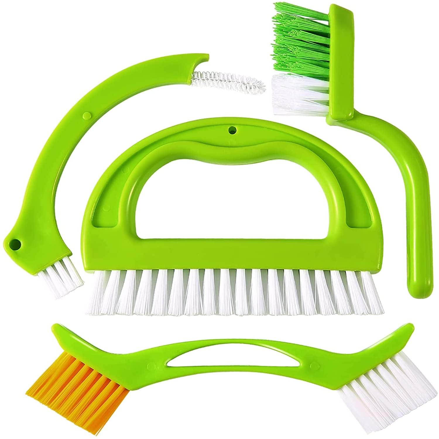 Grout Cleaner Brush (4 in 1), Tile Supplies to Deep Clean Lines, Detail Kitchen, Scrub Bathroom, Shower Home and Brushes Set