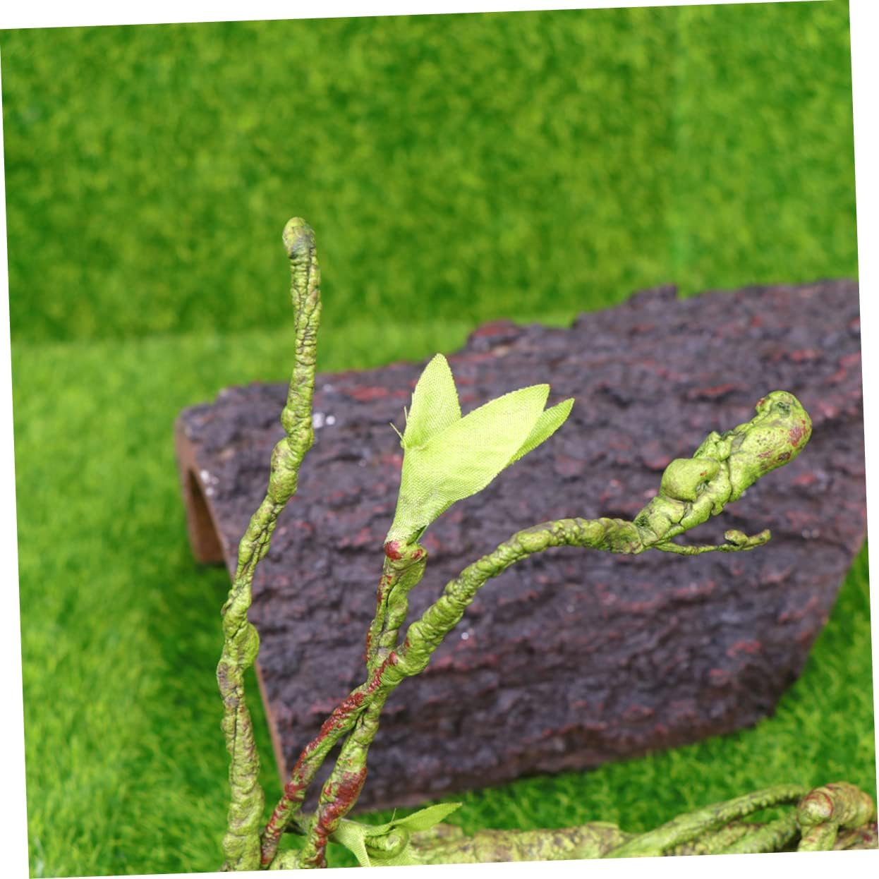 DOITOOL Pcs Pet Box Plant Landscape Artificial Leaves Reptile Habitat Vines Fake Hanging Vine Leaves Size
