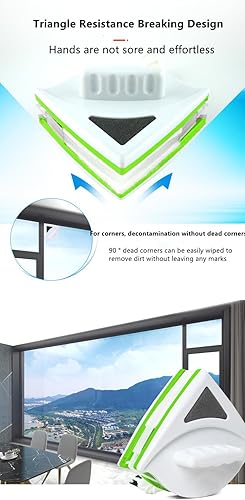 Miniatura 5 de Limpiador magnético de ventanas de doble cara Cepillo de limpieza de superficie de vidrio Traje de herramienta para 0.787-1.181 in de espesor Doble