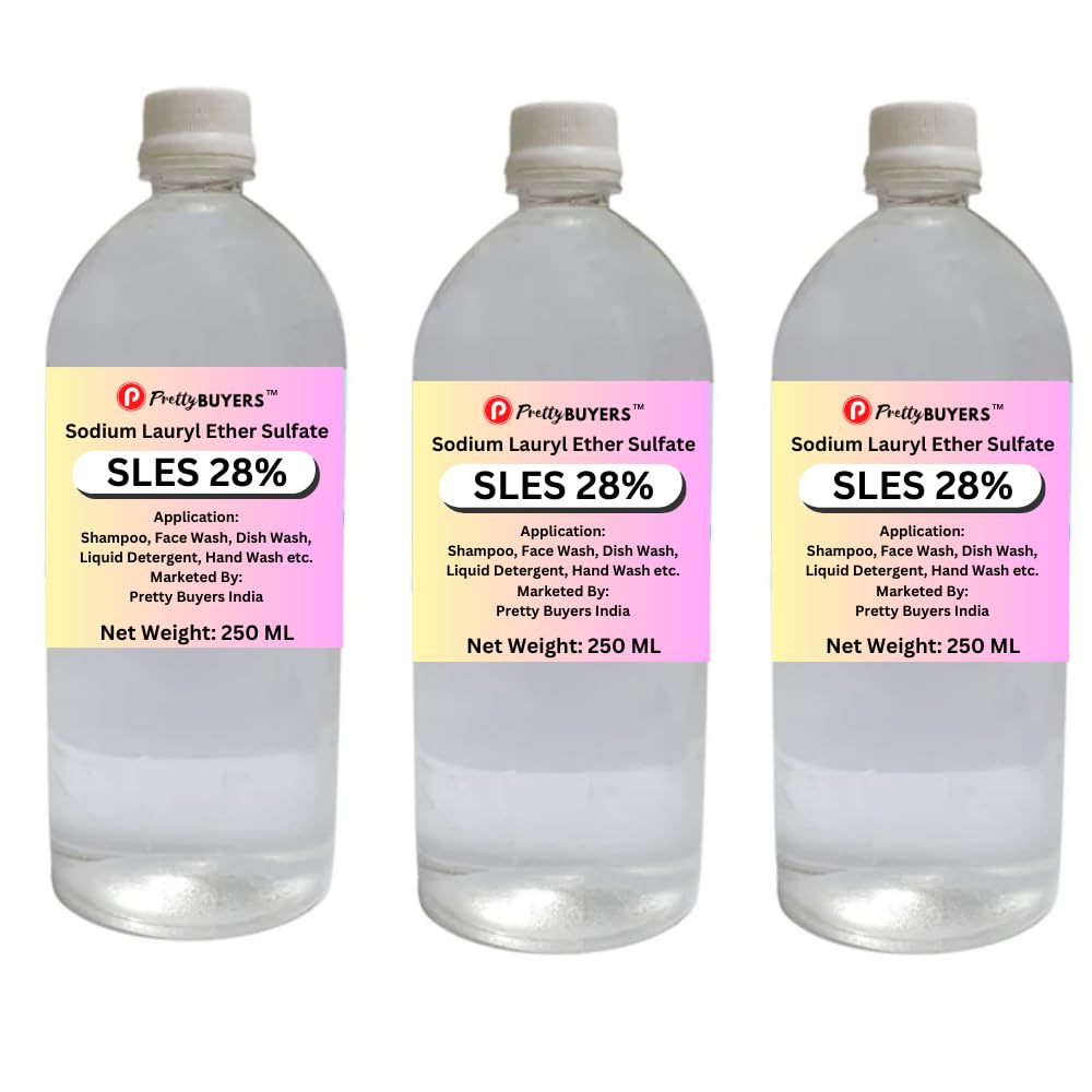 PrettyBUYERS SLES, Sodium Lauryl Ether Sulfate Cleansing Agent, Surfactant, Emulsifying Agent, Personal Care Foaming Detergent Product 250MLx3-image-32