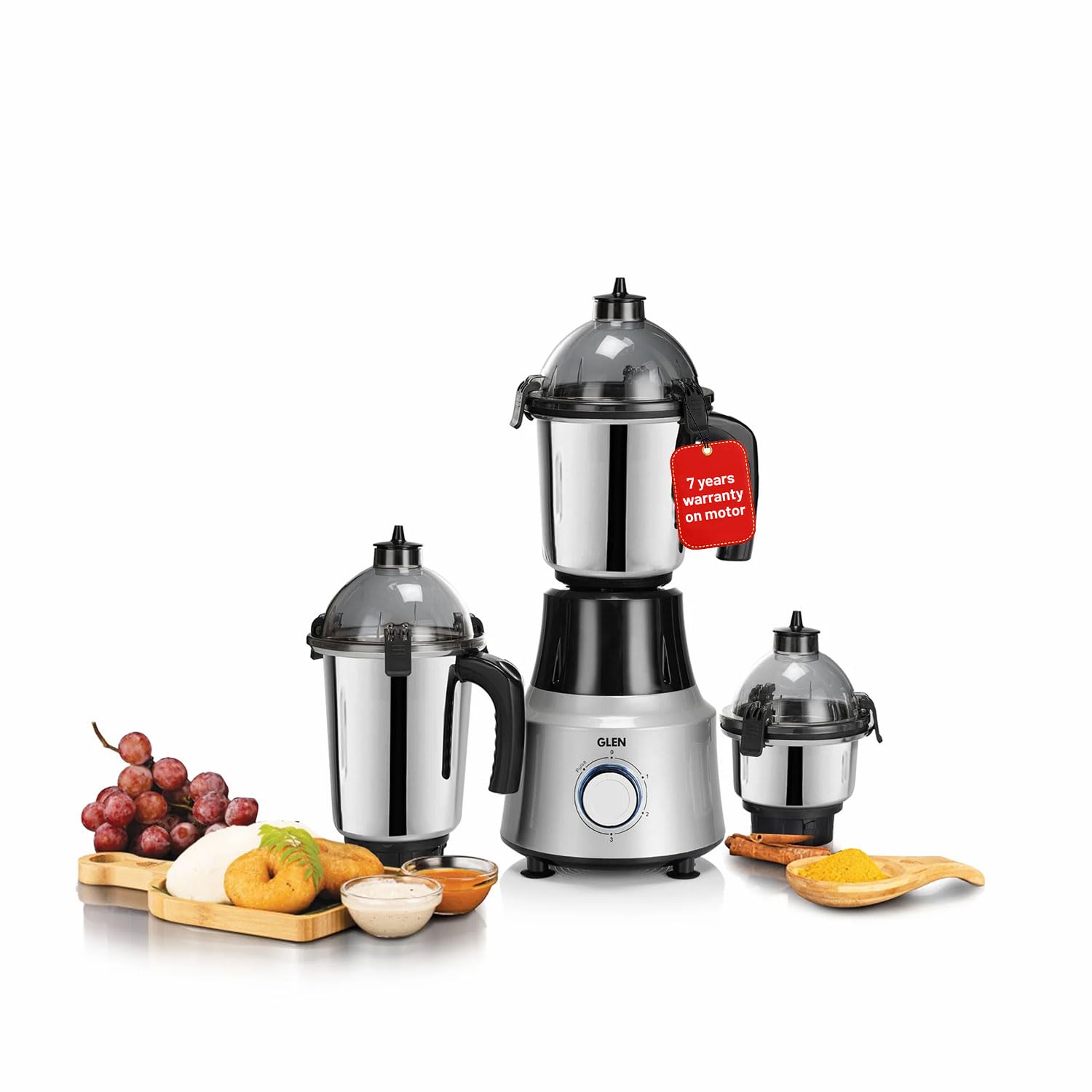 1000W Ultra Tuff Mixer Grinder & Juicer | 100% Copper Motor with 7 Years Warranty | 3 Stainless Steel Jars | 304 SS Blades | Overload Protection | 3 Speed Control with LED (SA4031jar3)