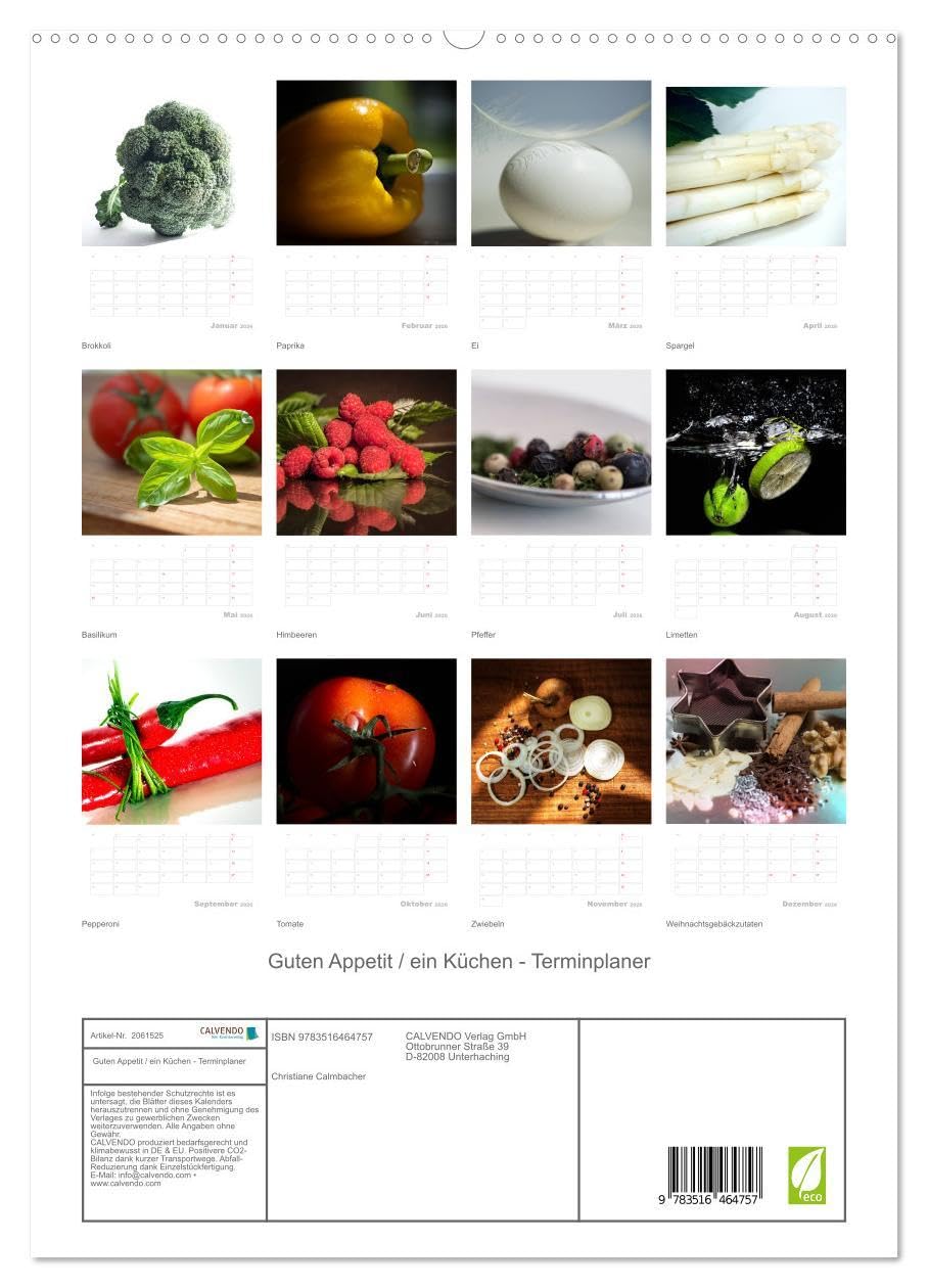 Guten Appetit/ein Küchen - Terminplaner (hochwertiger Premium Wandkalender 2026 DIN A2 hoch), Kunstdruck in Hochglanz: Dreizehn sehr ... diesen Terminplaner. (CALVENDO Lifestyle)