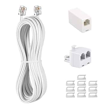 RUITEXUN RJ11 から RJ11 電話延長ケーブル 1m Amazon | RUITEXUN 電話延長ケーブル 5フィート/1.5m 電話モデム