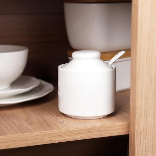 Miniatura 6 de HAOTOP Azucarero de 8 onzas con tapa y cuchara, dispensador de azúcar de cerámica, contenedor de azúcar, accesorios de barra de café, recipientes de