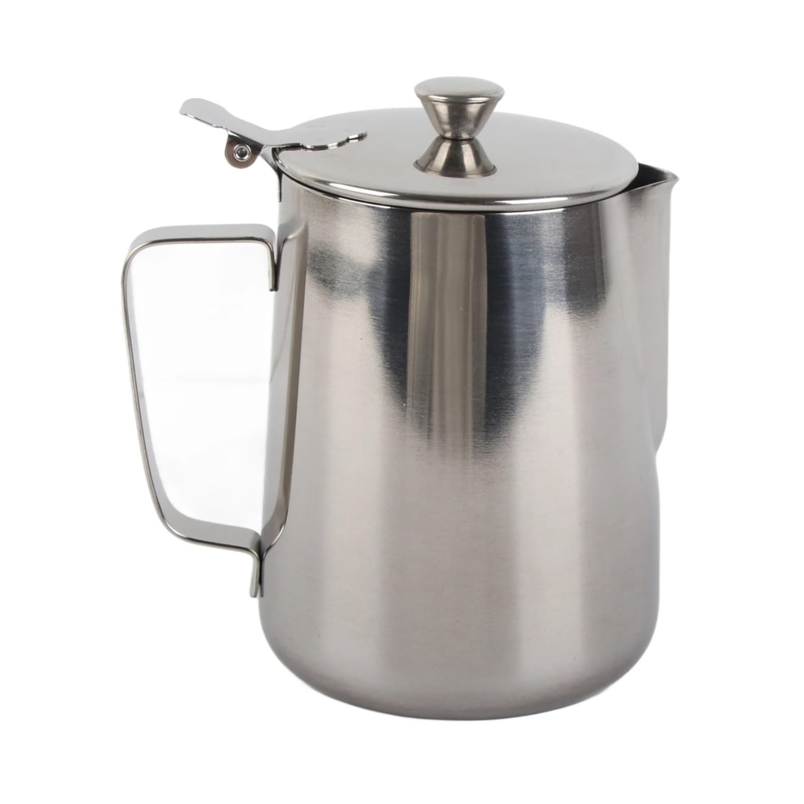 Jarra para espumar leche de acero inoxidable duradero con tapa para café