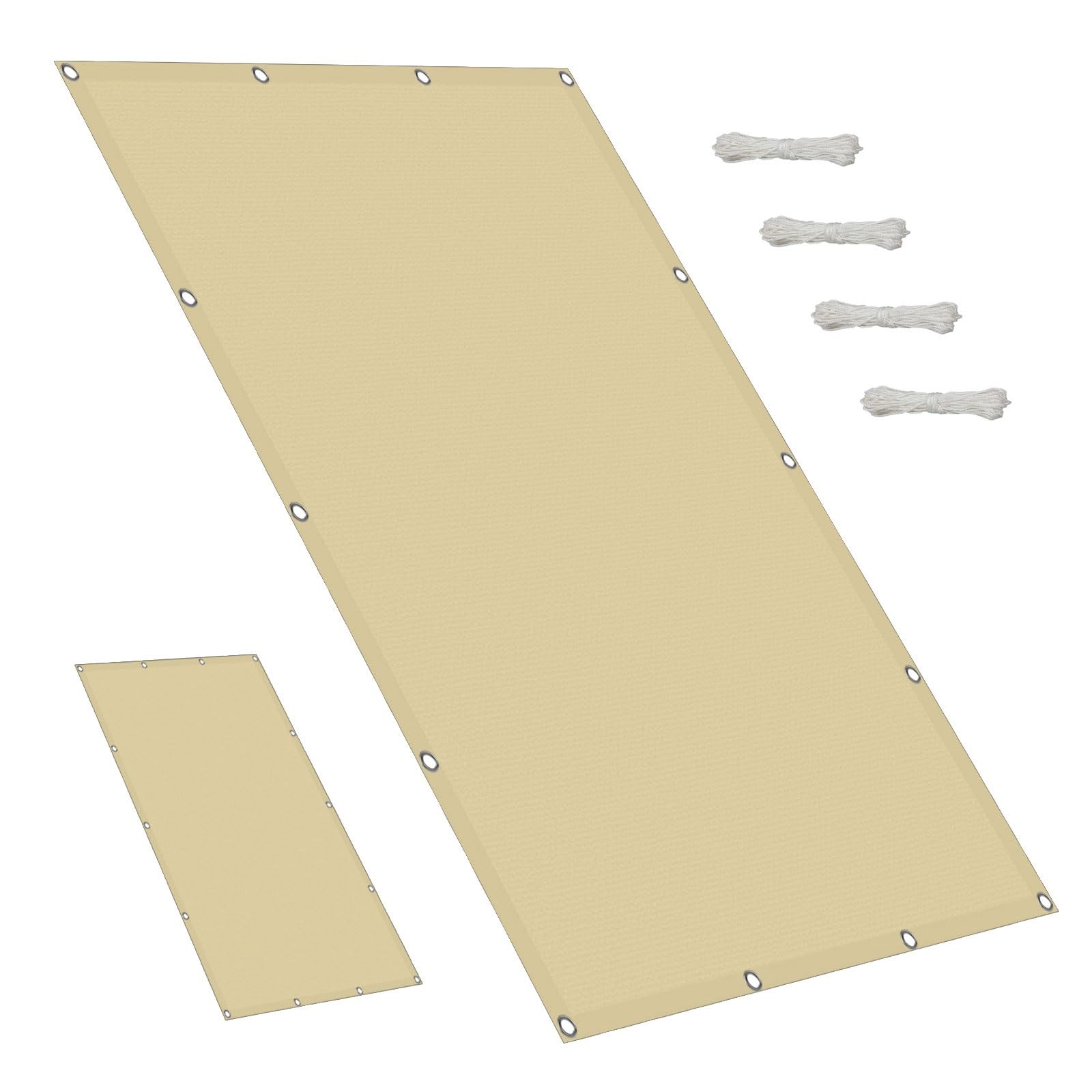 Voile d'ombrage imperméable 1.5x5m rectangulaire jaune sable pour balcon