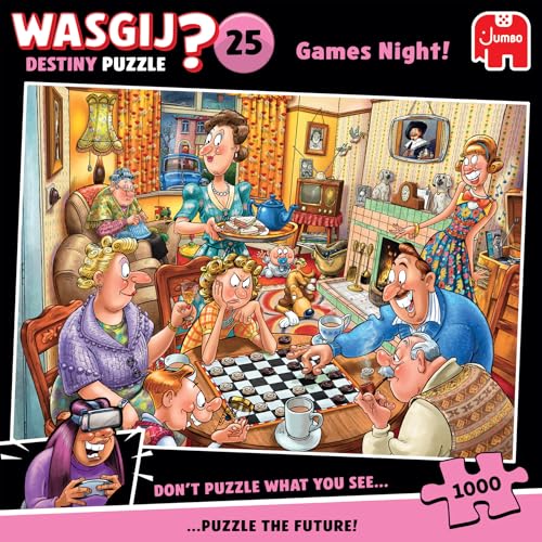 Wasgij Destiny 25, Games Night, 1000 Piece Jigsaw Puzzles for Adults, Colourful, Fun - Image 3