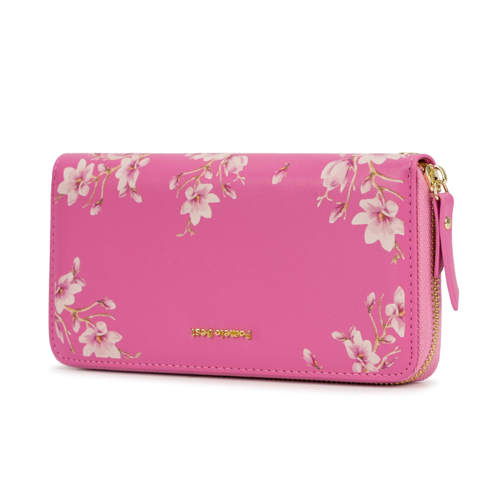Pomelo Best Womens Wallet RFID Blocking Leather Multi Credit Card Large Capacity Wristlet Zip Around Long Wallet