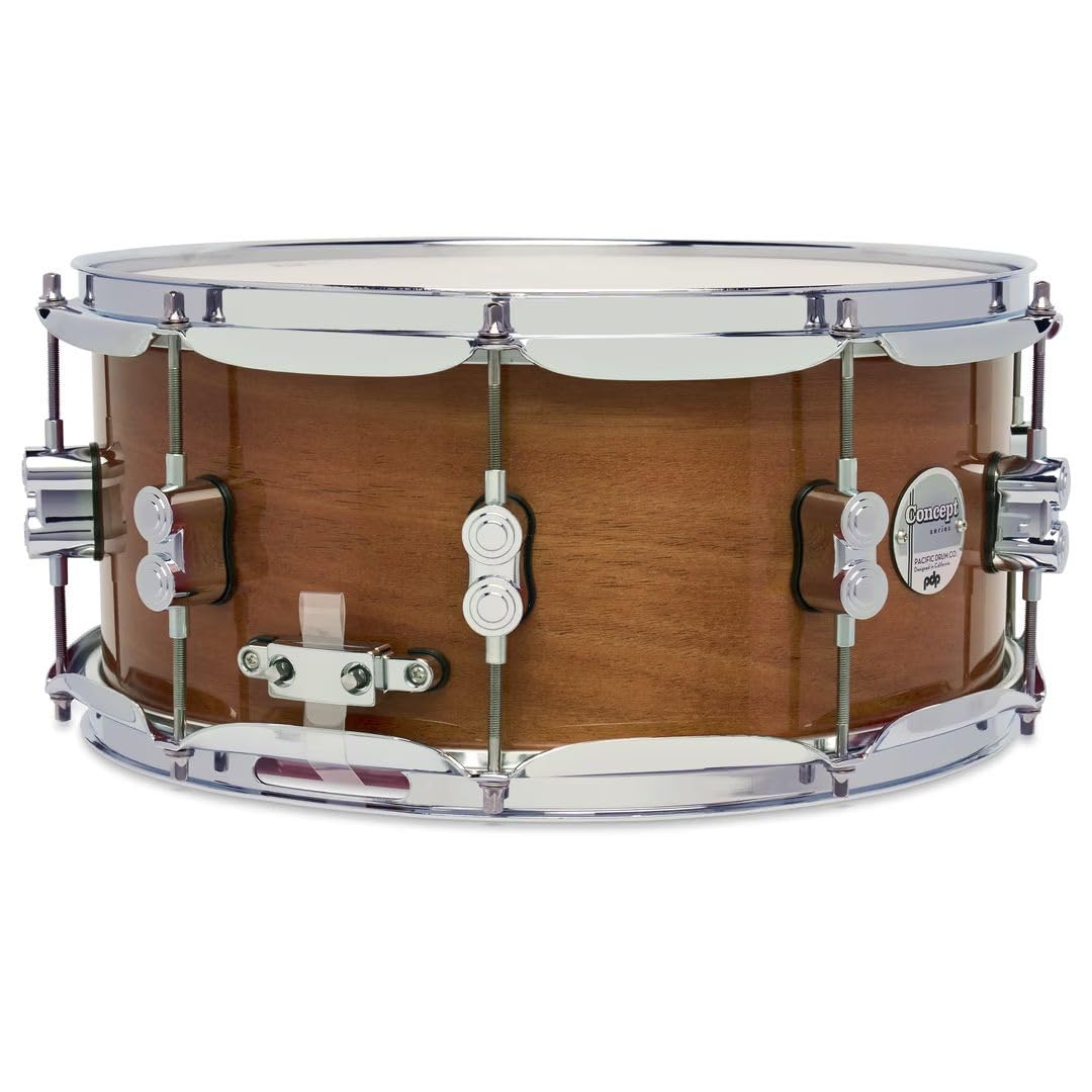 Pacific Drums Caisse claire Concept Maple, 35.6 cm x 16.5 cm, acajou exotique miel | Fûts entièrement en érable avec placage exotique, quincaillerie DW, et plus encore