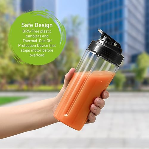 Miniatura 7 de Panasonic MXXP103 - Licuadora personal ligera con cuchillas de dientes de sierra, sin BPA, 450 W, color blanco