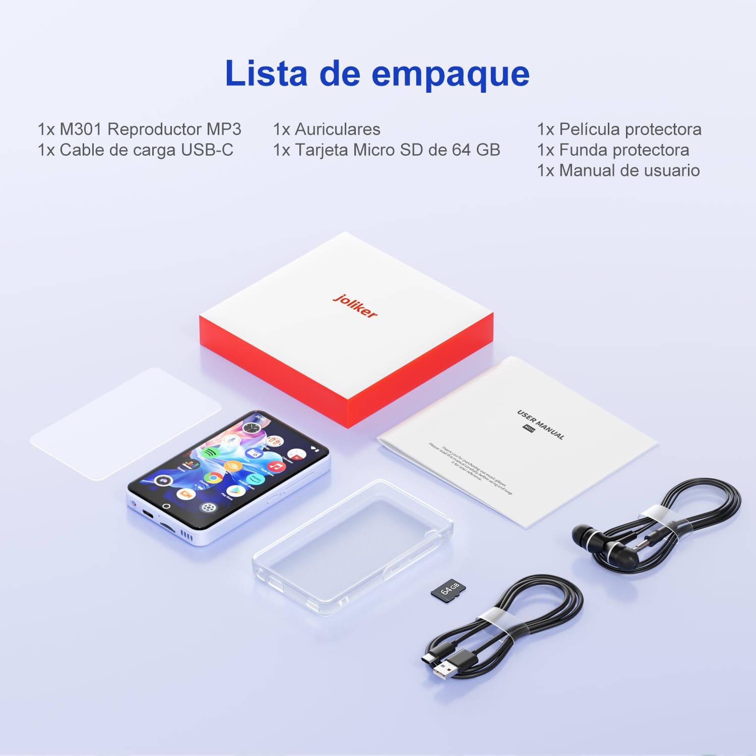 80GB Reproductor MP3 con Bluetooth y WiFi, Reproductor MP4 Pantalla Táctil de 4,02" con Camara, MP3 Android con Spotify, Amazon Music, Audible, Reproductor Música Mp3 con Altavoces, Radio FM